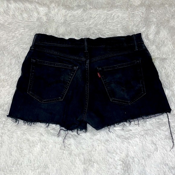 Levi’s 502 Jaime Balmes #8 Black Denim Cut Off Jean Shorts with Patches W32 - Picture 5 of 10